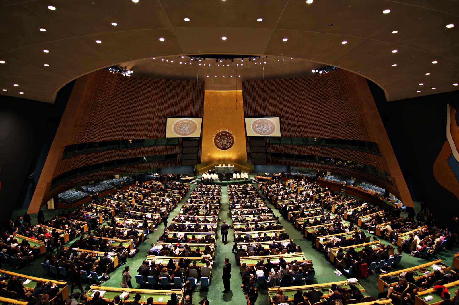 United Nations General Assembly hall in New York